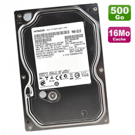 Disque Dur 500Go Hitachi 3.5" SATA Deskstar HDS721050CLA662 16Mo 7200RPM