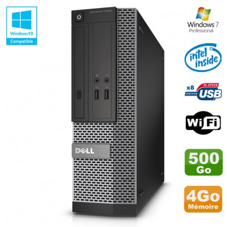 PC Dell Optiplex 3020 SFF Intel G3220 3GHz 4Go Disque 500Go DVD Wifi W7