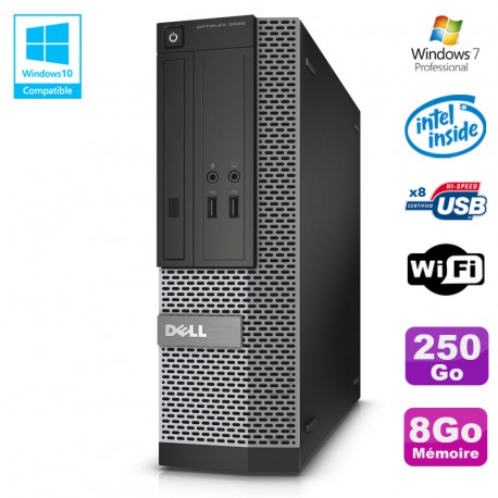 PC Dell Optiplex 3020 SFF Intel G3220 3GHz 8Go Disque 250Go DVD Wifi W7