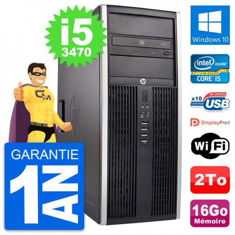 PC Tour HP Elite 8300 Intel Core i5-3470 RAM 16Go Disque Dur 2To Windows 10 Wifi