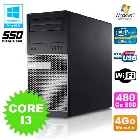 PC Tour Dell Optiplex 790 Core I3 3.1Ghz 4Go 480Go SSD DVD WIFI Win 7