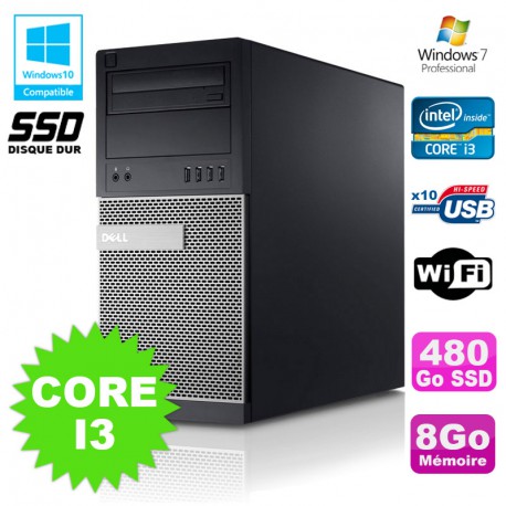 PC Tour Dell Optiplex 790 Core I3 3.1Ghz 8Go 480Go SSD DVD WIFI Win 7