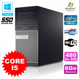 PC Tour Dell Optiplex 790 Core I5 3.1Ghz 8Go Disque 480Go SSD DVD WIFI Win 7