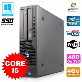 PC Fujitsu Esprimo E700 E90+ Core i5-2400 3.1GHz 4Go 480Go SSD Graveur WIFI W7