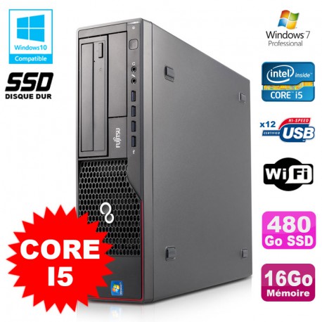 PC Fujitsu Esprimo E700 E90+ Core i5-2400 3.1GHz 16Go 480Go SSD Graveur WIFI W7