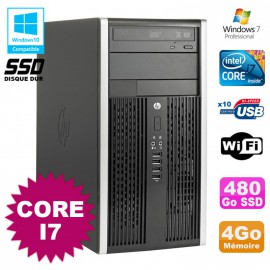 PC Tour HP Elite 8200 Core I7 3,4Ghz 4Go Disque 480Go SSD Graveur WIFI Win 7