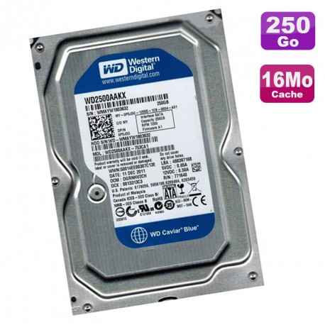 Disque Dur 250Go SATA 3.5" Western Digital Caviar Blue WD2500AAKX-753CA1 7200RPM