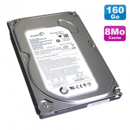 Disque Dur 160Go 3.5" SATA II Seagate Barracuda ST3160813AS 7200RPM 8Mo