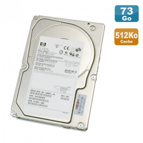 Disque Dur 72.8Go USCSI Ultra320 SCSI 3.5" HP BD07285A25 10000RPM 512K