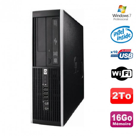 PC HP Elite 6000 Pro SFF E5400 2.7Ghz 16Go Disque 2To WIFI W7 Pro