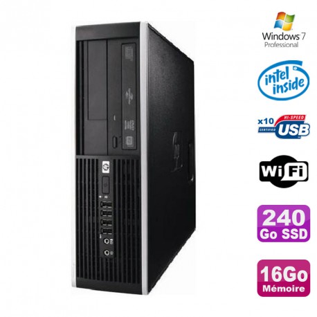 PC HP Elite 6000 Pro SFF E5400 2.7Ghz 16Go 240Go SSD WIFI W7 Pro