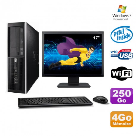 Lot PC HP Elite 6000 Pro SFF E5400 2.7Ghz 4Go Disque 250Go WIFI W7 Pro +Ecran17"