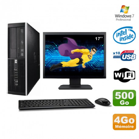 Lot PC HP Elite 6000 Pro SFF E5400 2.7Ghz 4Go Disque 500Go WIFI W7 Pro +Ecran 17"