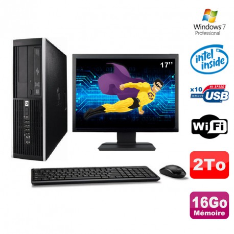 Lot PC HP Elite 6000 Pro SFF E5400 2.7Ghz 16Go Disque 2To WIFI W7 Pro + Ecran 17"