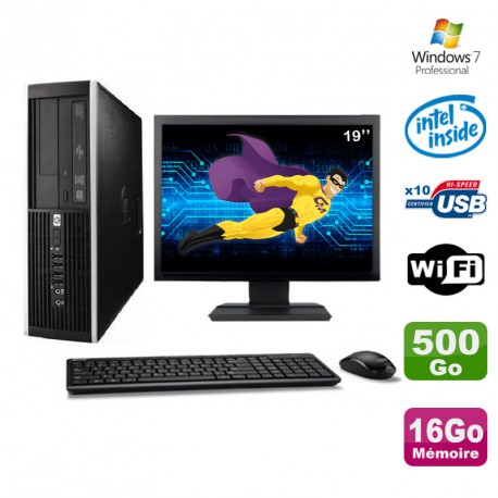 Lot PC HP Elite 6000 Pro SFF E5400 2.7Ghz 16Go Disque 500Go WIFI W7 + Ecran 19"