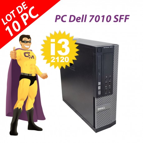 Lot x10 PC Dell OptiPlex 7010 SFF Intel G2020 RAM 4Go Disque 250Go Windows 10