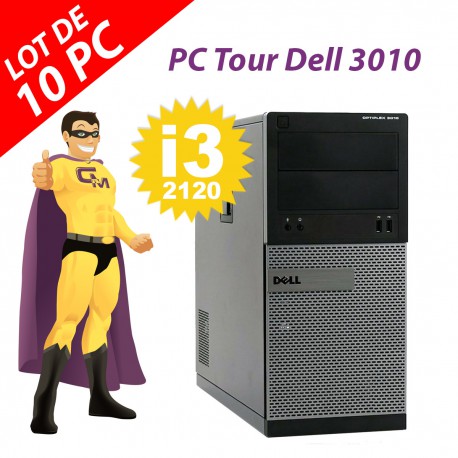 Lot x10 PC Dell OptiPlex 3010 MT G2020 RAM 4Go Disque 250Go HDMI Windows 10 Wifi