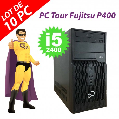 Lot x10 PC Tour Fujitsu Esprimo P400 Intel G630 RAM 4Go Disque 250Go Windows 10