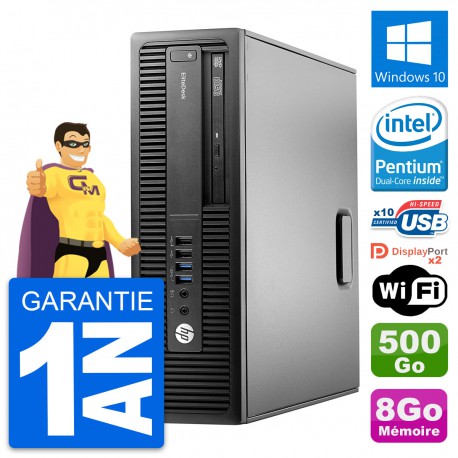 PC HP EliteDesk 800 G2 SFF Intel G4400 RAM 8Go Disque 500Go Windows 10 Wifi