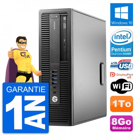 PC HP EliteDesk 800 G2 SFF Intel G4400 RAM 8Go Disque Dur 1To Windows 10 Wifi