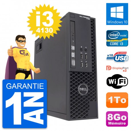 PC Dell Precision T1700 SFF Intel i3-4130 RAM 8Go Disque 1To Windows 10 Wifi