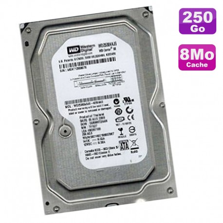 Disque Dur 250Go SATA 3.5" Western Digital Caviar Blue WD2500AAJS-62B4A0 7200 8Mo