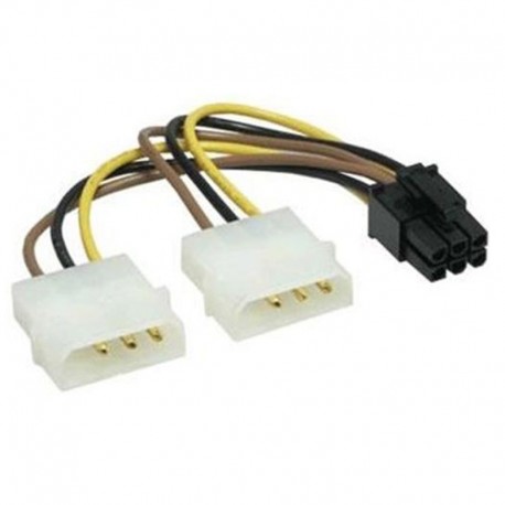 Câble 2x Molex 6-Pin IDE CompuPack A001-W011 14cm Adaptateur Nappe Alimentation