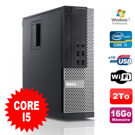 PC Dell Optiplex 990 SFF I5-2400 3.1GHz 16Go Disque 2000Go DVD Wifi W7