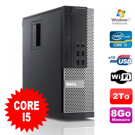 PC Dell Optiplex 990 SFF I5-2400 3.1GHz 8Go Disque 2000Go DVD Wifi W7