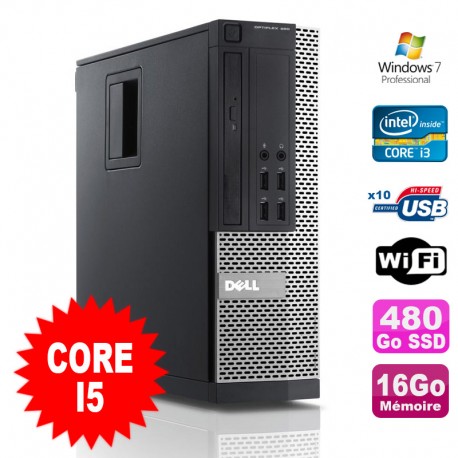 PC Dell Optiplex 990 SFF I5-2400 3.1GHz 16Go Disque 480Go SSD DVD Wifi W7