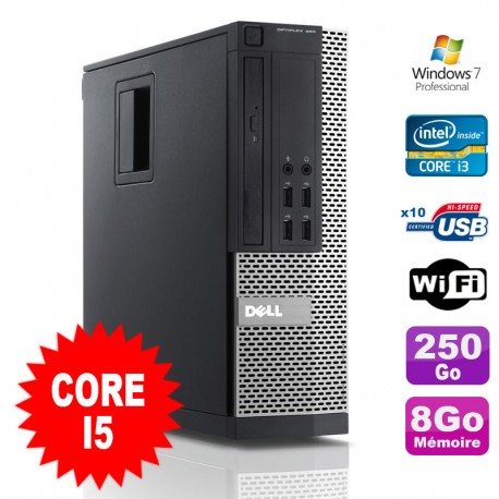 PC Dell Optiplex 990 SFF I5-2400 3.1GHz 8Go Disque 250Go DVD Wifi W7