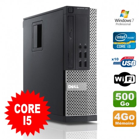 PC Dell Optiplex 990 SFF I5-2400 3.1GHz 4Go Disque 500Go DVD Wifi W7