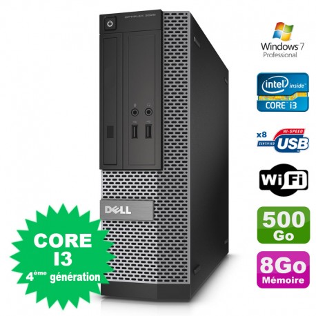 PC Dell Optiplex 3020 SFF I3-4130 3.4GHz 8Go Disque 500Go DVD Wifi W7