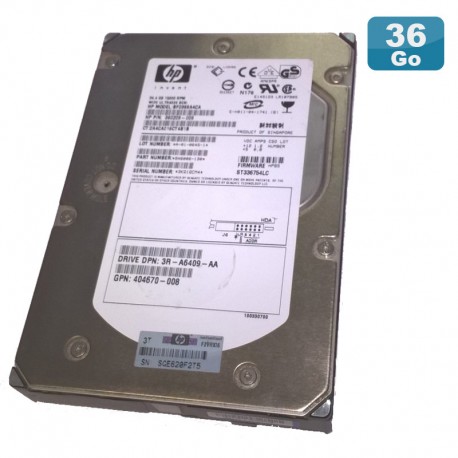 Disque Dur 36.4Go Ultra320 SCSI 3.5 HP WIDE BF0368A4C4 360209-009 80Pin 15000RPM