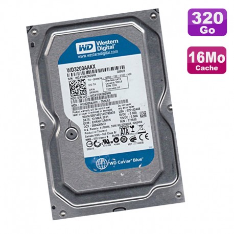 Disque Dur 320Go SATA 3.5" Western Digital WD3200AAKX-753CA0 7200RPM 16Mo