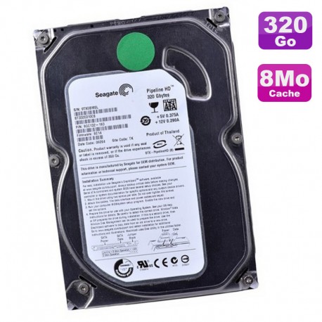 Disque Dur 320Go SATA 3.5" Seagate Pipeline ST3320310CS 5900RPM 8Mo