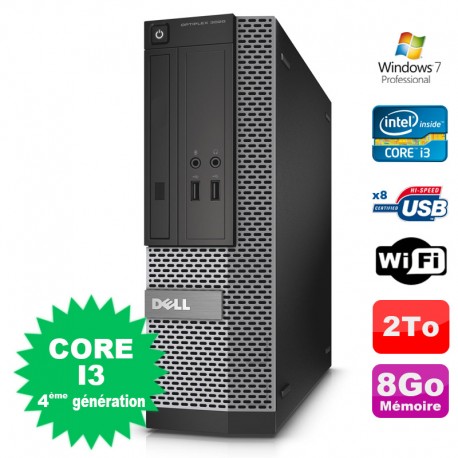 PC Dell Optiplex 3020 SFF Core I3-4130 3.4GHz 8Go Disque 2To DVD Wifi W7