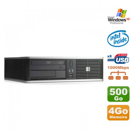 PC HP DC7900 SFF Dual Core E5300 2.6Ghz 4Go Disque 500Go DVD XP Pro