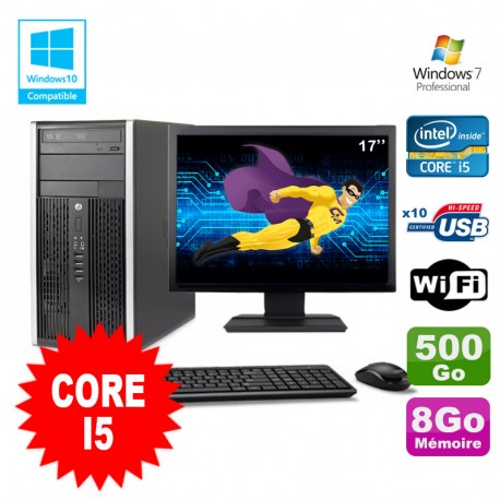 Lot PC Tour HP 8200 Core I5 3.1Ghz 8Go 500Go Graveur WIFI W7 + Ecran 17