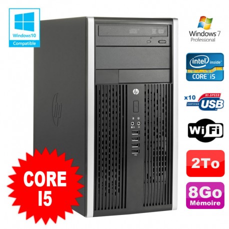 PC Tour HP Elite 8200 Core I5 3.1Ghz 8Go Disque 2To Graveur WIFI Win 7