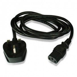 vhbw 2x Câble d'alimentation cordon électrique Schuko Secteur Prise C13 3  dents 3m pour PC portable, moniteur, imprimante