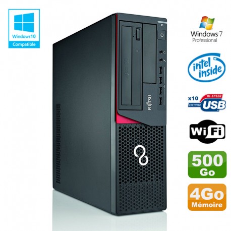 PC Fujitsu E720 E85+ SFF G3220 3GHz 4Go 500Go Graveur WIFI W7