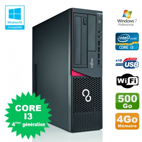 PC Fujitsu E720 E85+ SFF Core I3-4130 3.4GHz 4Go 500Go Graveur WIFI W7