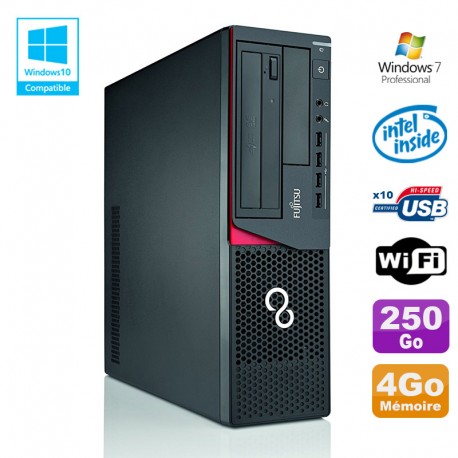 PC Fujitsu E720 E85+ SFF G3220 3GHz 4Go 250Go Graveur WIFI W7