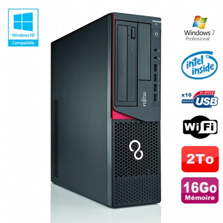 PC Fujitsu E720 E85+ SFF G3220 3GHz 16Go 2000Go Graveur WIFI W7