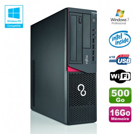 PC Fujitsu E720 E85+ SFF G3220 3GHz 16Go 500Go Graveur WIFI W7