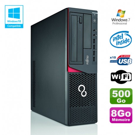 PC Fujitsu E720 E85+ SFF G3220 3GHz 8Go 500Go Graveur WIFI W7