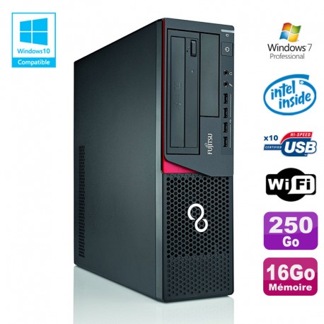 PC Fujitsu E720 E85+ SFF G3220 3GHz 16Go 250Go Graveur WIFI W7