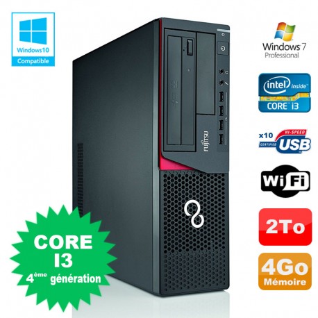 PC Fujitsu E720 E85+ SFF Core I3-4130 3.4GHz 4Go 2000Go Graveur WIFI W7