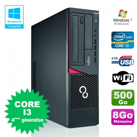 PC Fujitsu E720 E85+ SFF Core I3-4130 3.4GHz 8Go 500Go Graveur WIFI W7